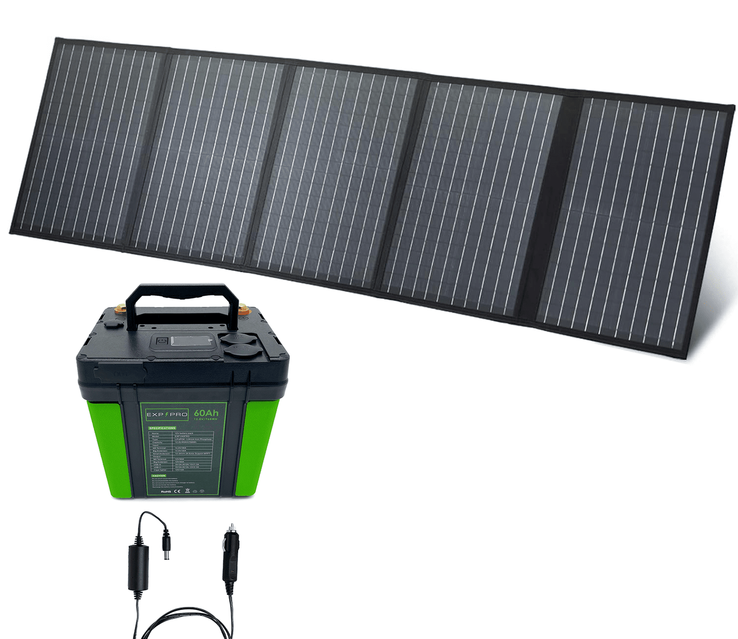 EXP240PRO + 100 Watt Solar Panel Bundle | CPAP Off-Grid Charging System