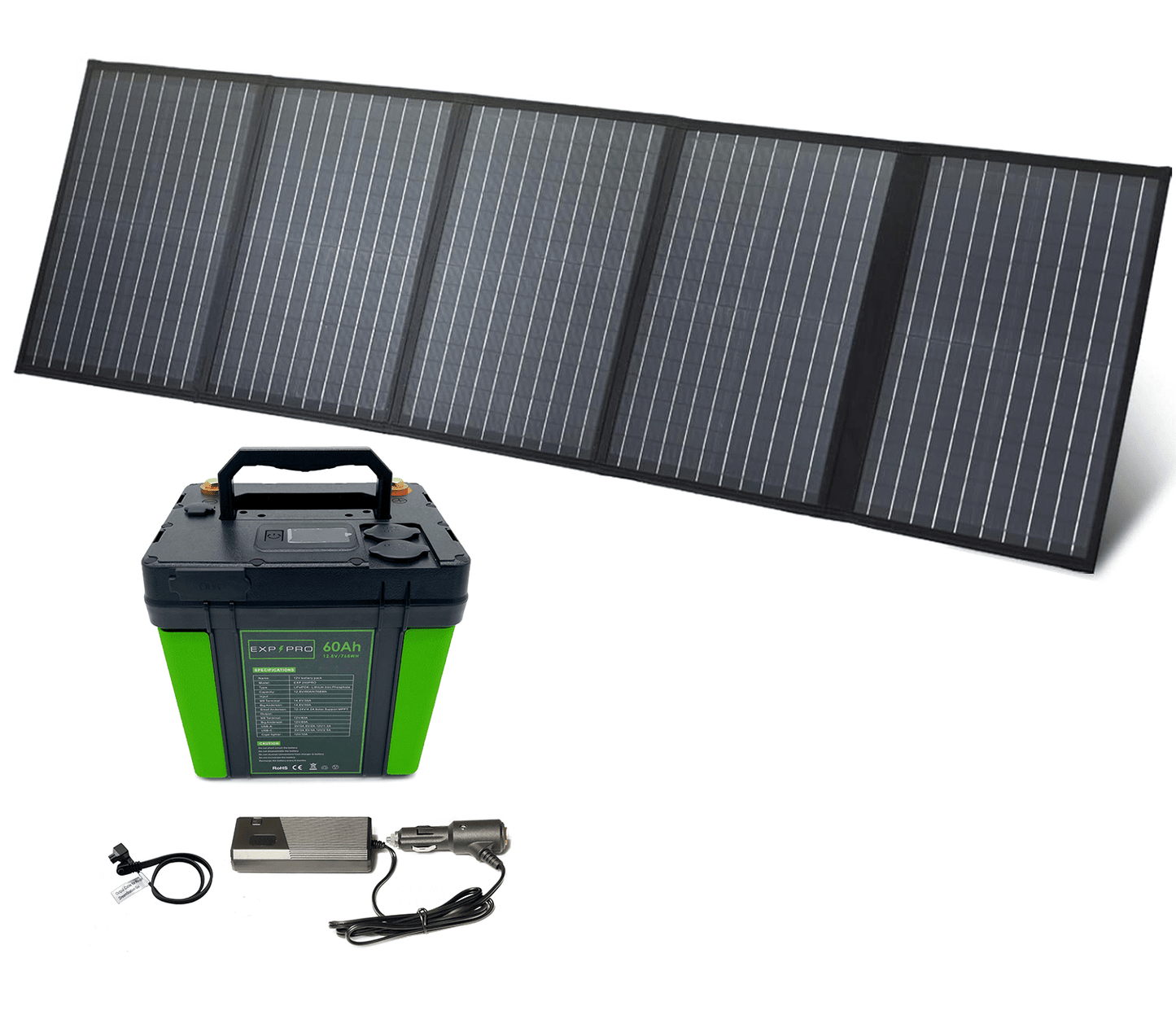 EXP240PRO + 100 Watt Solar Panel Bundle | CPAP Off-Grid Charging System