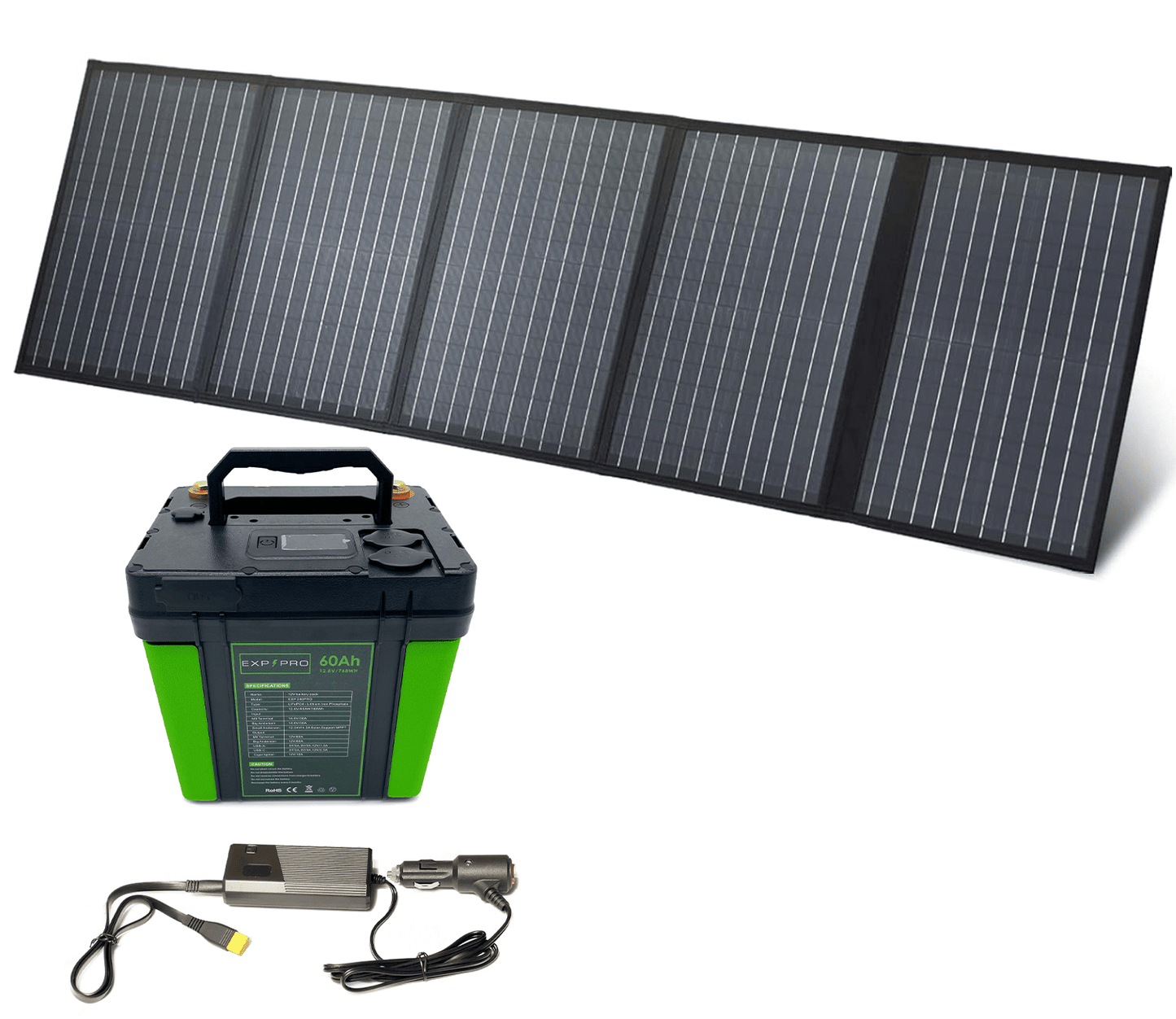 EXP240PRO + 100 Watt Solar Panel Bundle | CPAP Off-Grid Charging System