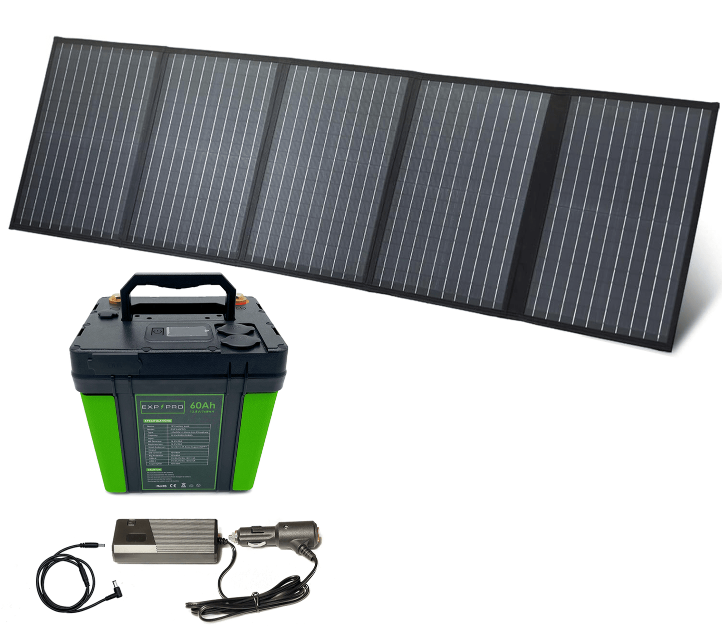 EXP240PRO + 100 Watt Solar Panel Bundle | CPAP Off-Grid Charging System
