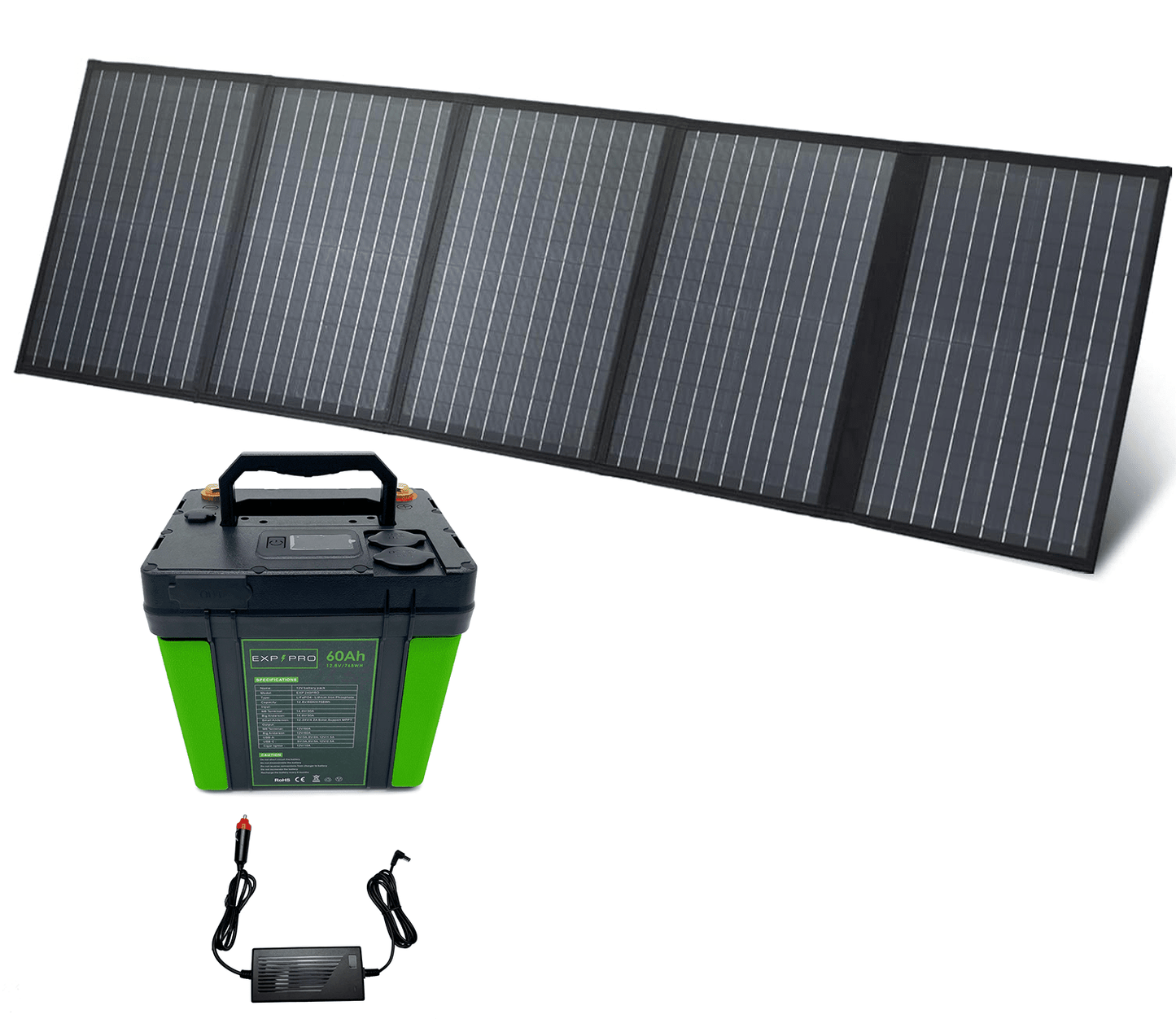 EXP240PRO + 100 Watt Solar Panel Bundle | CPAP Off-Grid Charging System