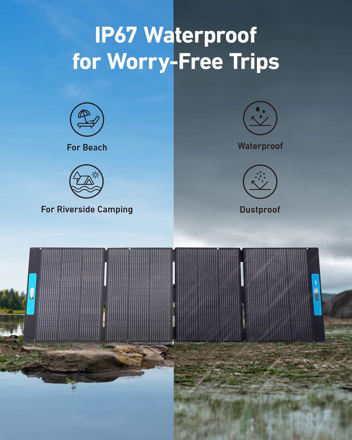 Anker SOLIX PS400 Portable Solar Panel - 400 Watt, IP67 Waterproof