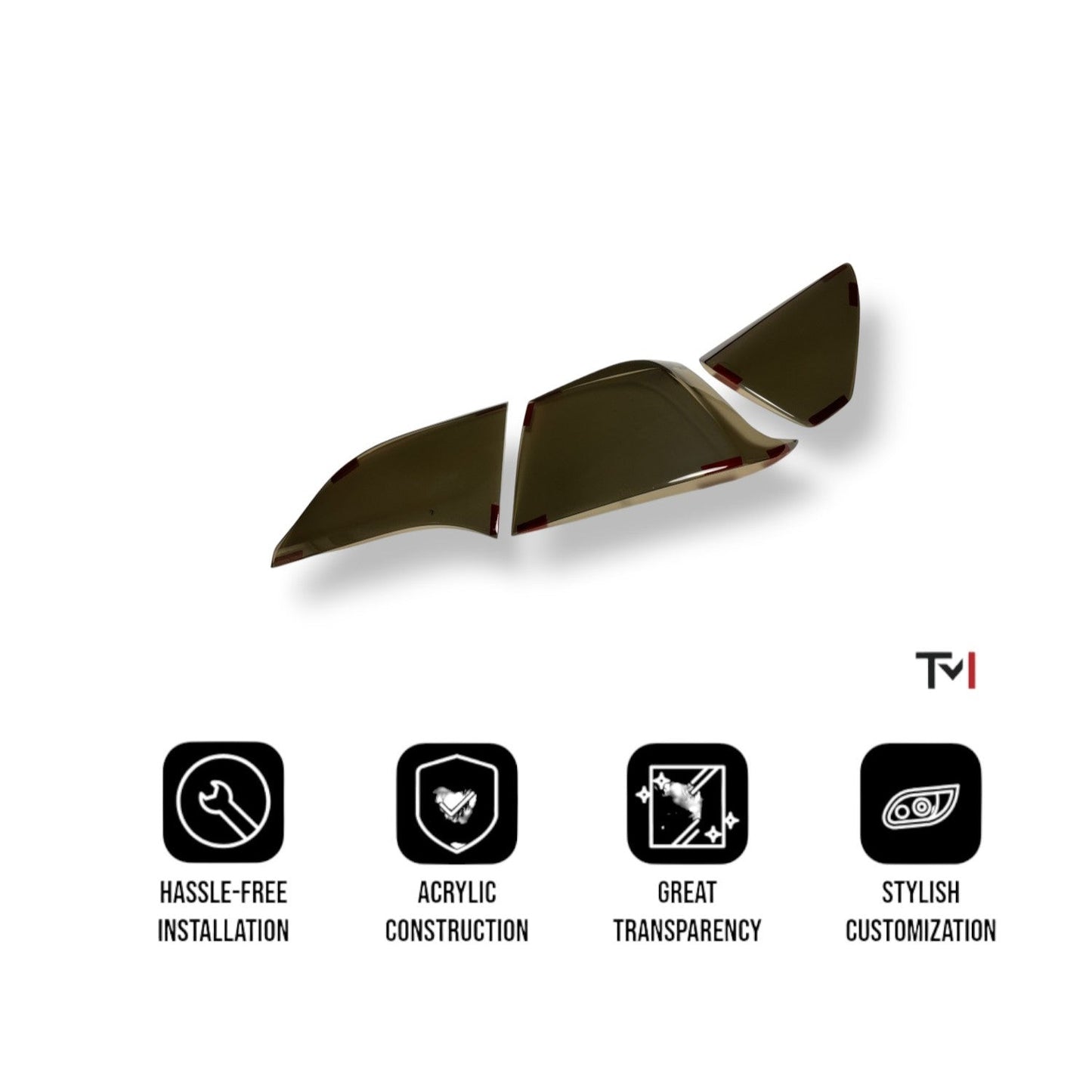 Tint My Light Smoked Acrylic Taillight Covers for Tesla Model 3 2016-2023& Model Y 2021-2024