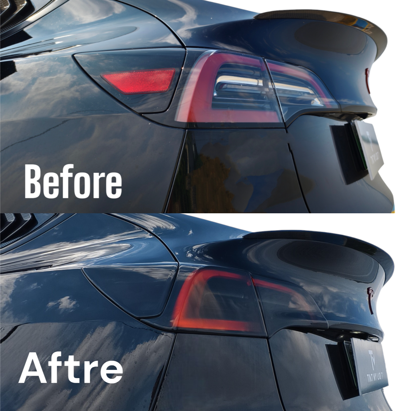 Tint My Light Smoked Acrylic Taillight Covers for Tesla Model 3 2016-2023& Model Y 2021-2024
