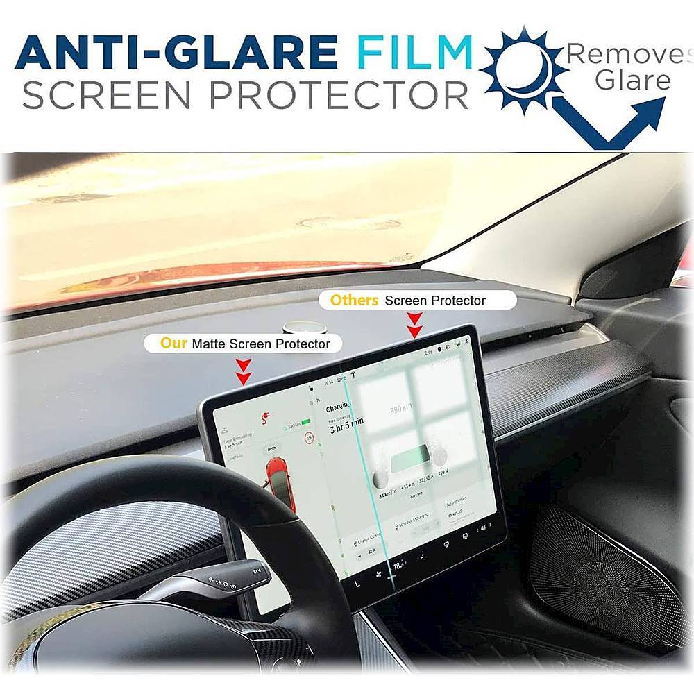 ZeroDamage Ultra-Strong Tempered Matte Glass Screen Protector - Tesla Model 3 and Model Y