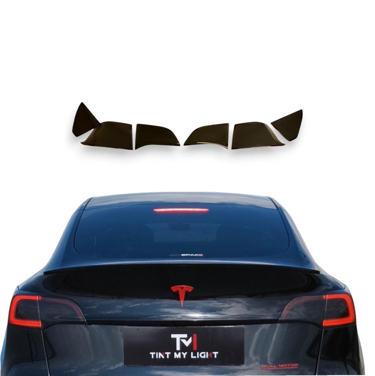 Tint My Light Smoked Acrylic Taillight Covers for Tesla Model 3 2016-2023& Model Y 2021-2024