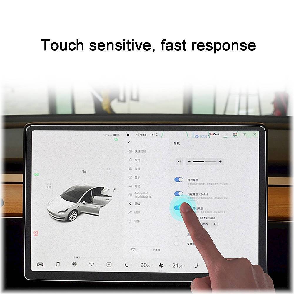 ZeroDamage Ultra-Strong Tempered Matte Glass Screen Protector - Tesla Model 3 and Model Y
