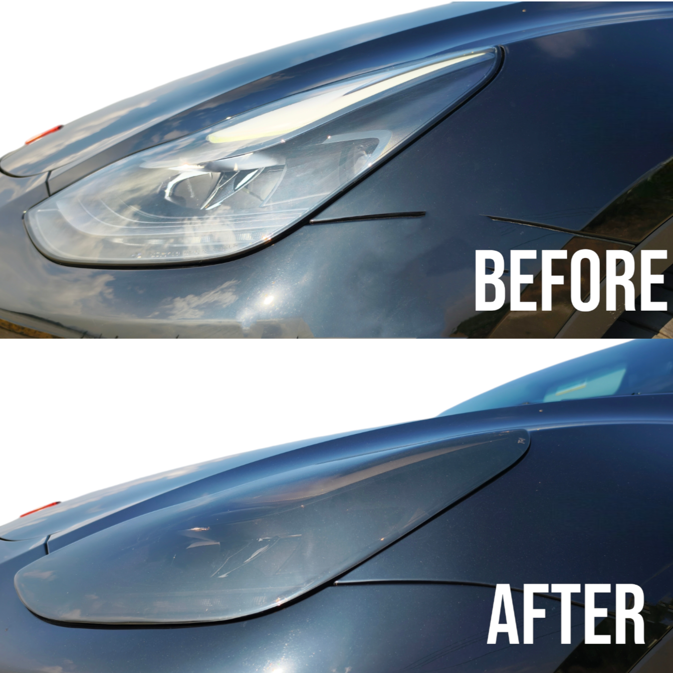 Tint My Light Smoked Acrylic Headlight Covers for Tesla Model 3 2016-2023& Model Y 2021-2024