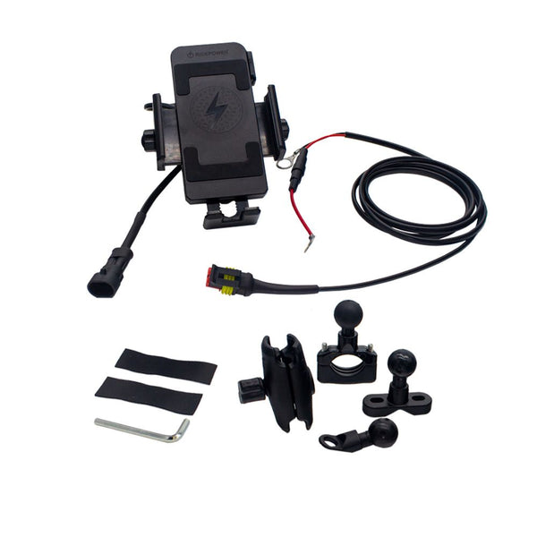 Phone Inductive Wireless charging #Mount with Quick Disconnect Power Cable and articulating 1" ball mounting