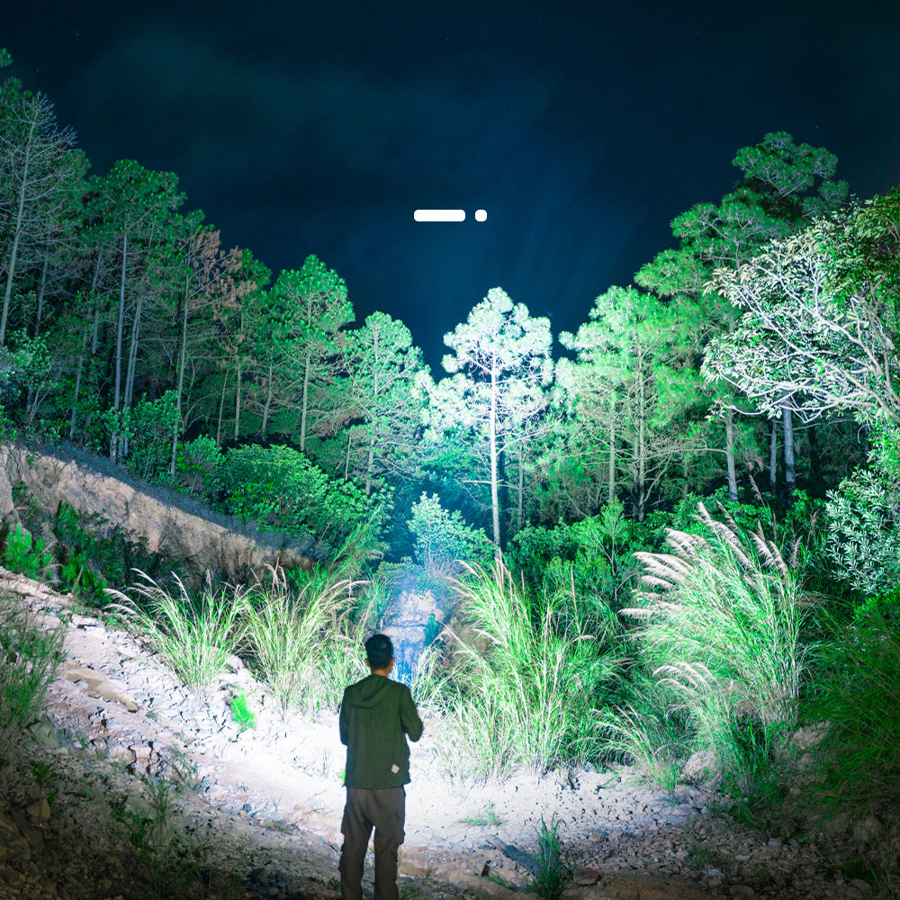 Titanium alloy ultra-bright flashlight with magnetic charging and secure magnetic attachment, designed for rugged durability and versatile hands-free illumination