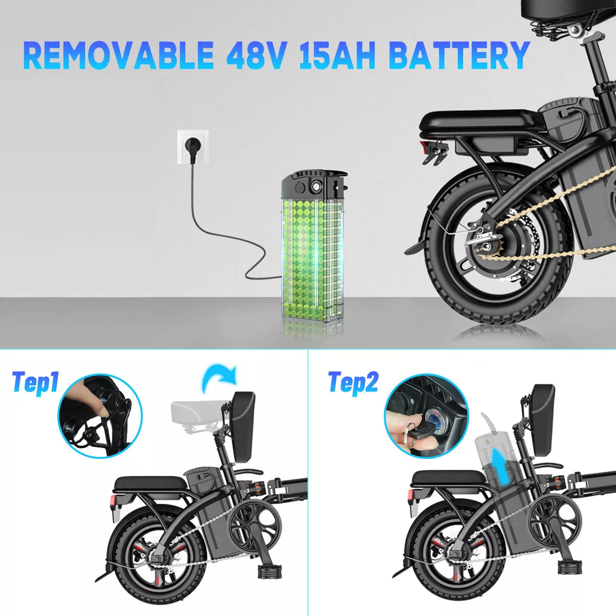 EBK 14" 400W 48V Folding Electric Bike Bicycle E-bike City ebike